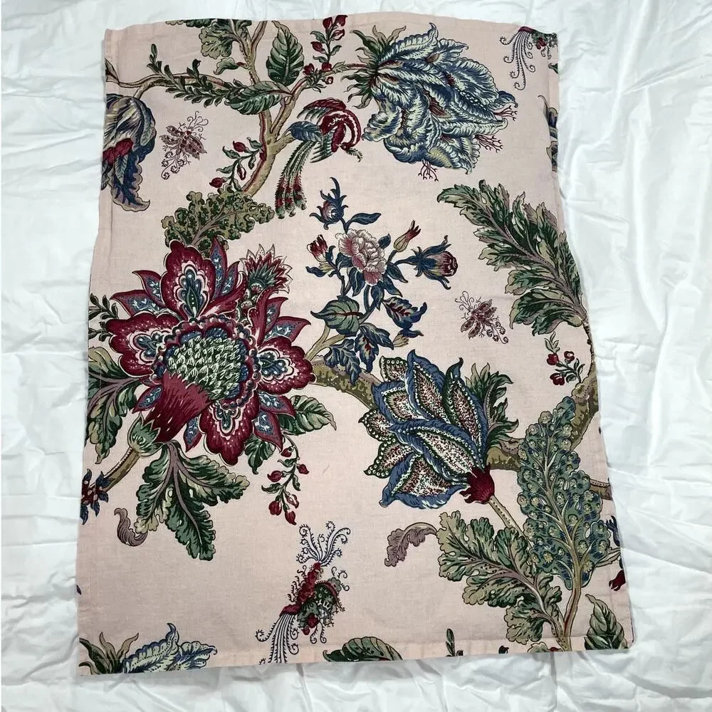 Pottery Barn Laurel Palampore Linen Cotton Standard  Sham Blush Multi 26x20
